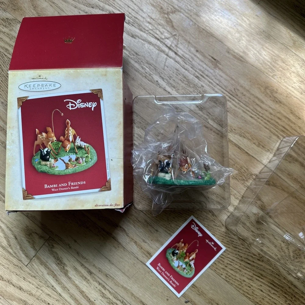 New 2004 Hallmark Disney Bambi & Friends Thumper Flower Faline Pond Ornament